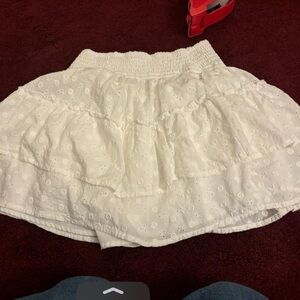 Hollister White Eyelet Mini Skirt